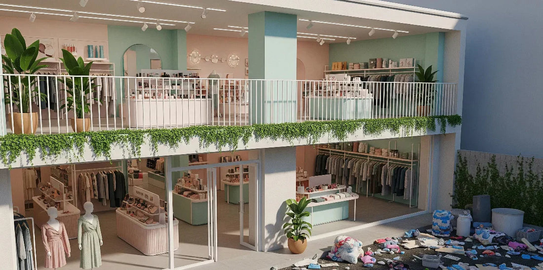 Fashion store with a dirty storefront